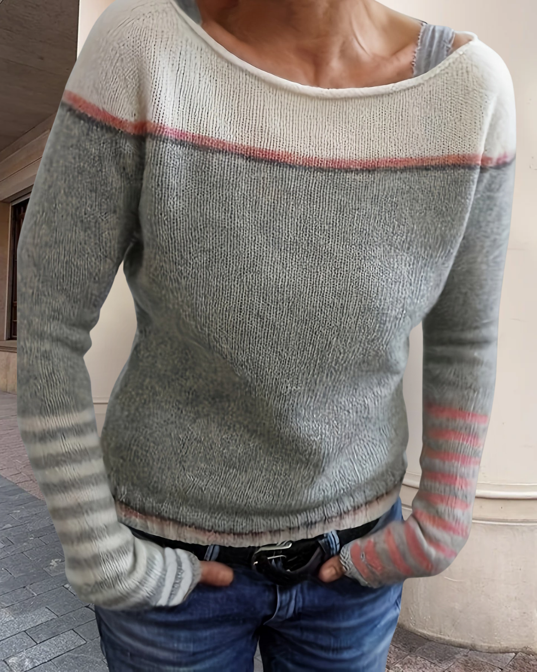 Katharina – Stribet sweater med lange ærmer