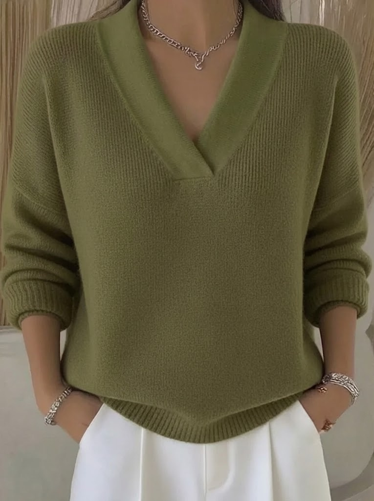 Faye - Elegant Sweater Med V-udskæring