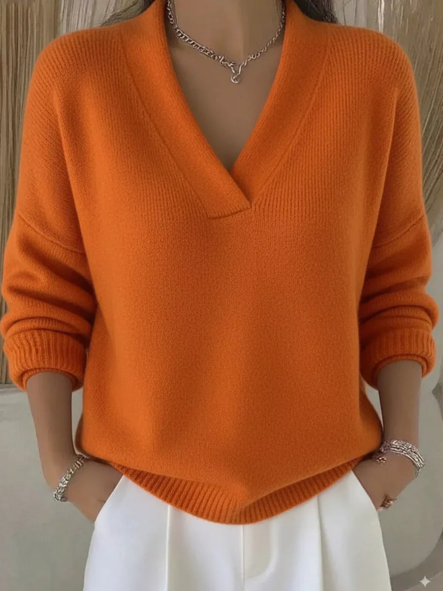 Faye - Elegant Sweater Med V-udskæring