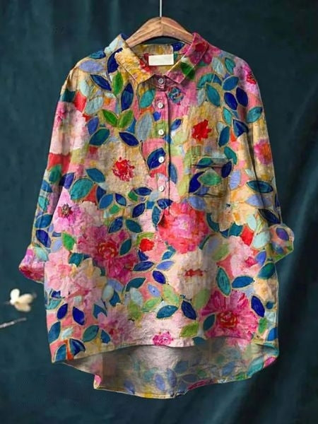 Julia - Elegant blomstret bluse