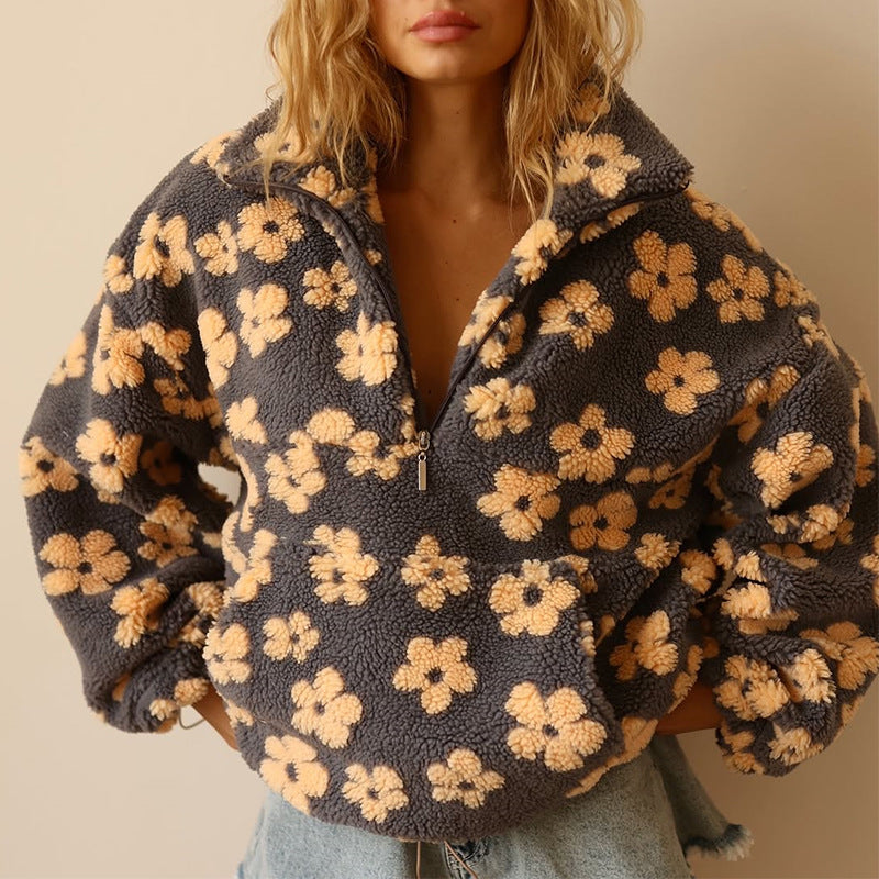 Maisy - Blød oversize trøje med blomster