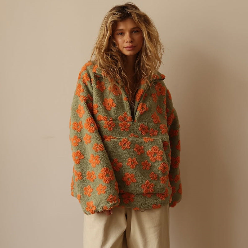Maisy - Blød oversize trøje med blomster