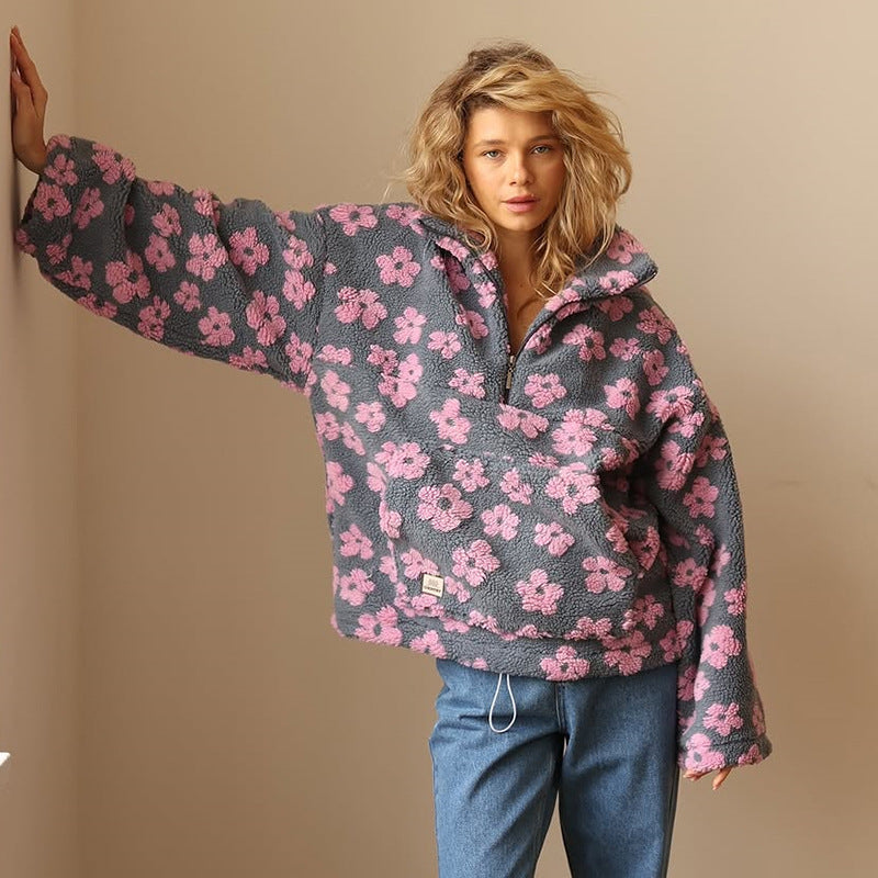 Maisy - Blød oversize trøje med blomster