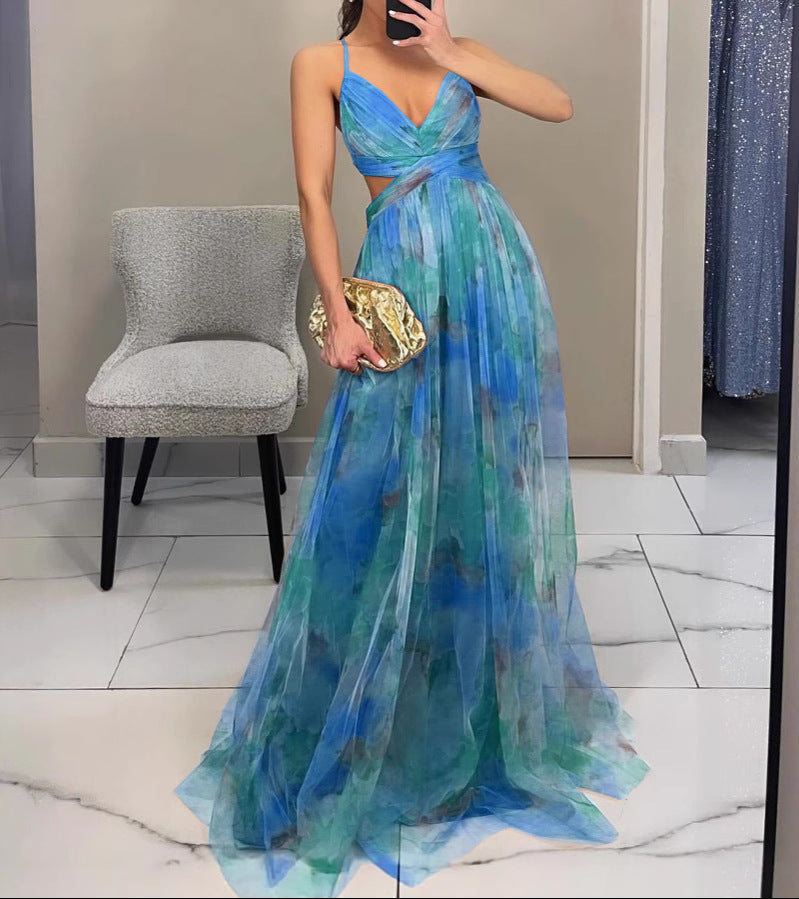 Delacroix - Elegant blomstret maxikjole