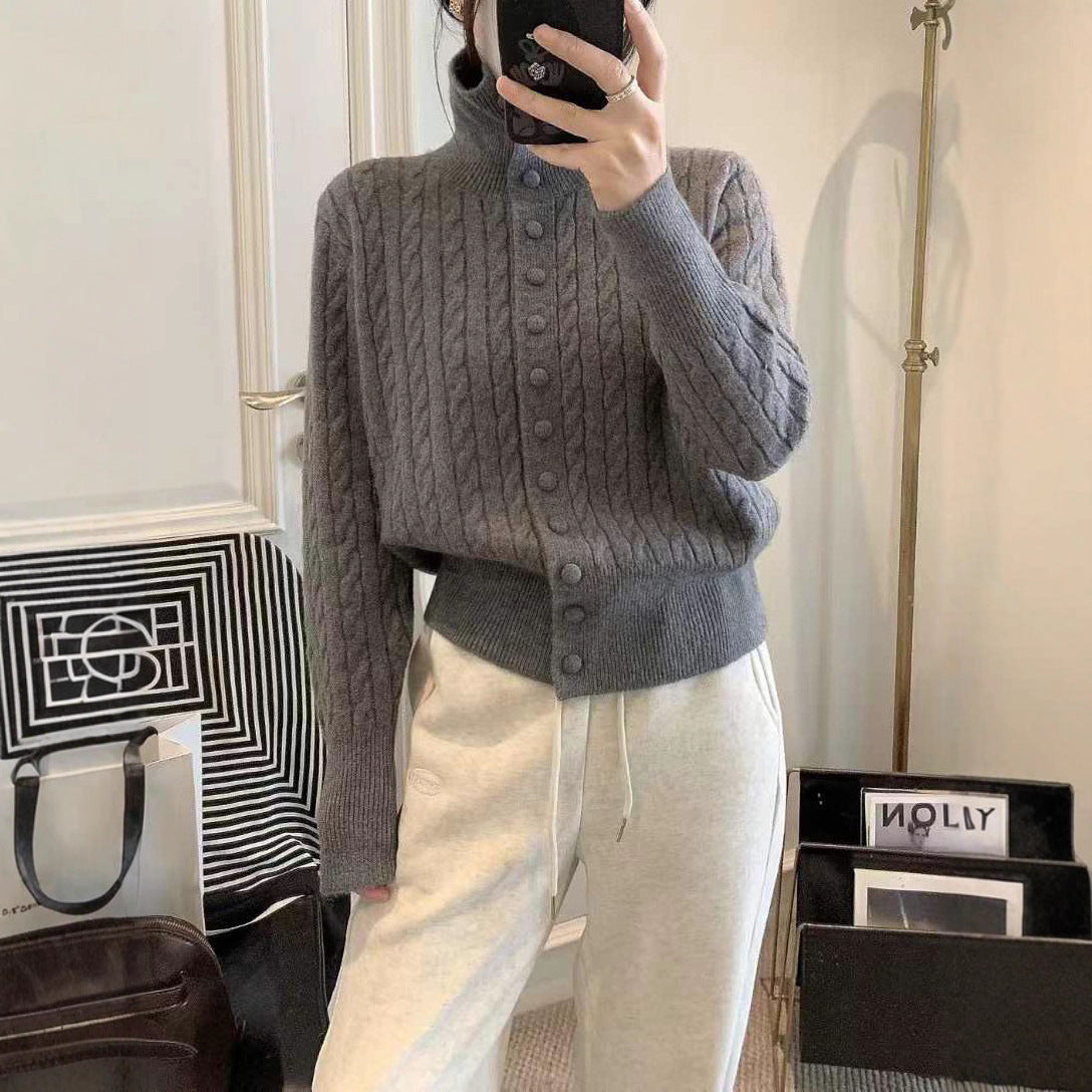 Lina - Chic Cardigan Med Flettestrik