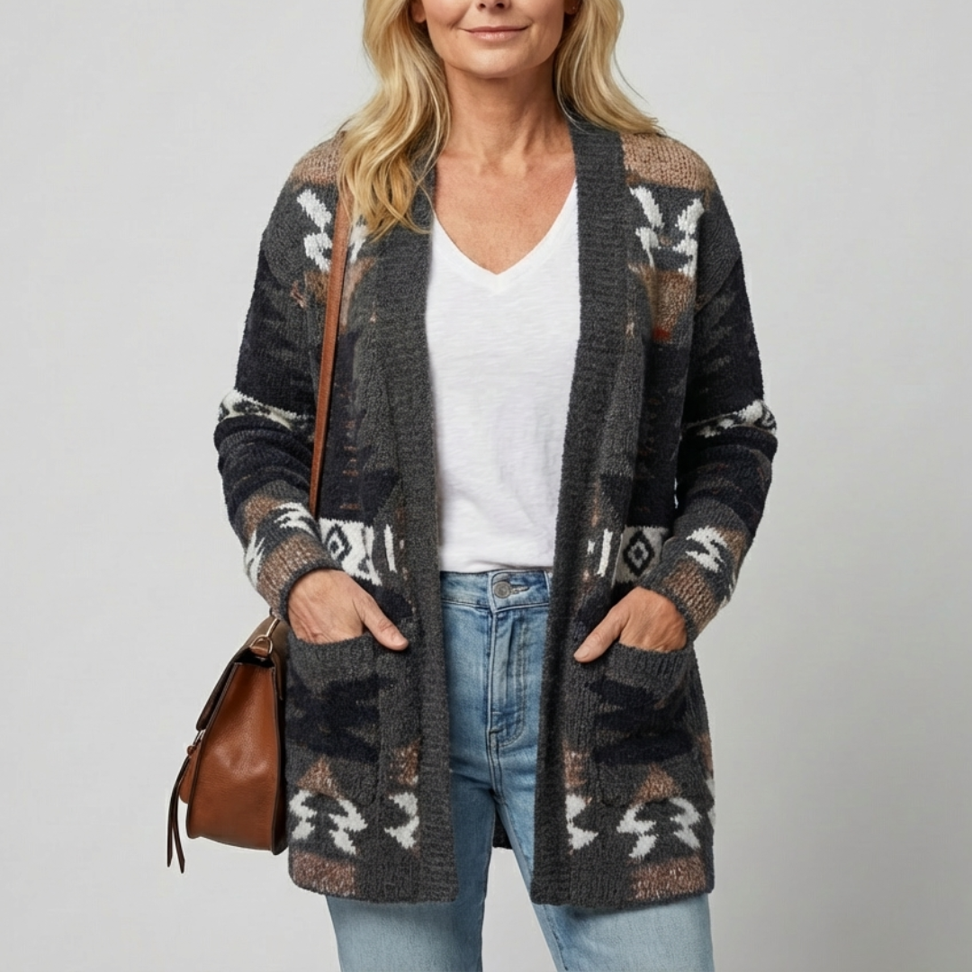 Campbell - Elegant Cardigan med Aztekmønster