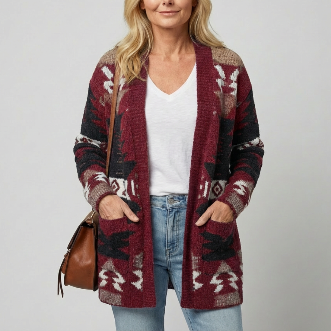 Campbell - Elegant Cardigan med Aztekmønster