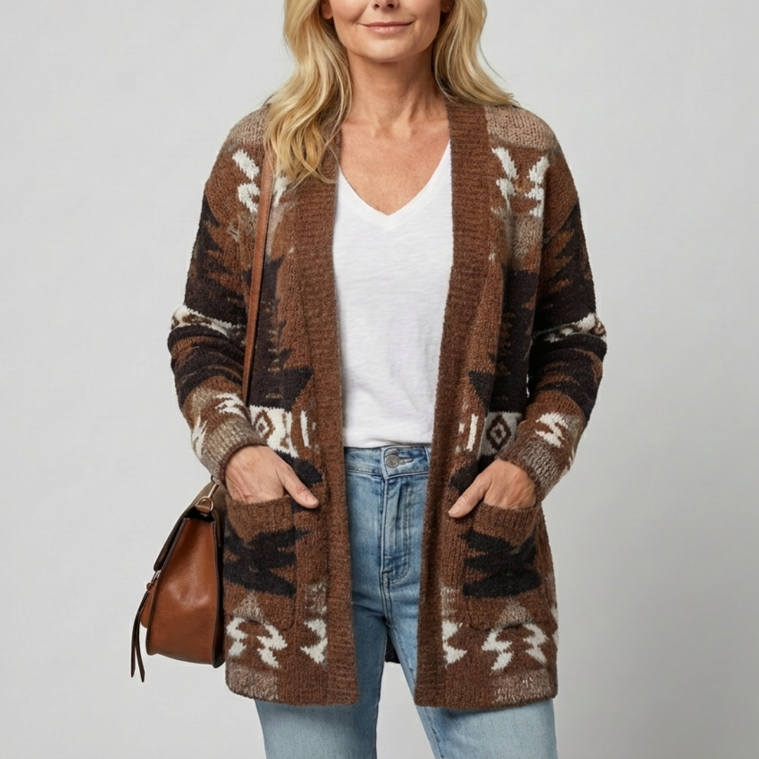 Campbell - Elegant Cardigan med Aztekmønster
