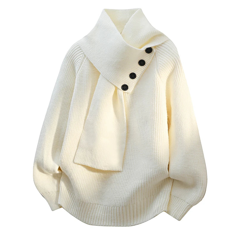 Arielle - Elegant sweater med tørklædekrave