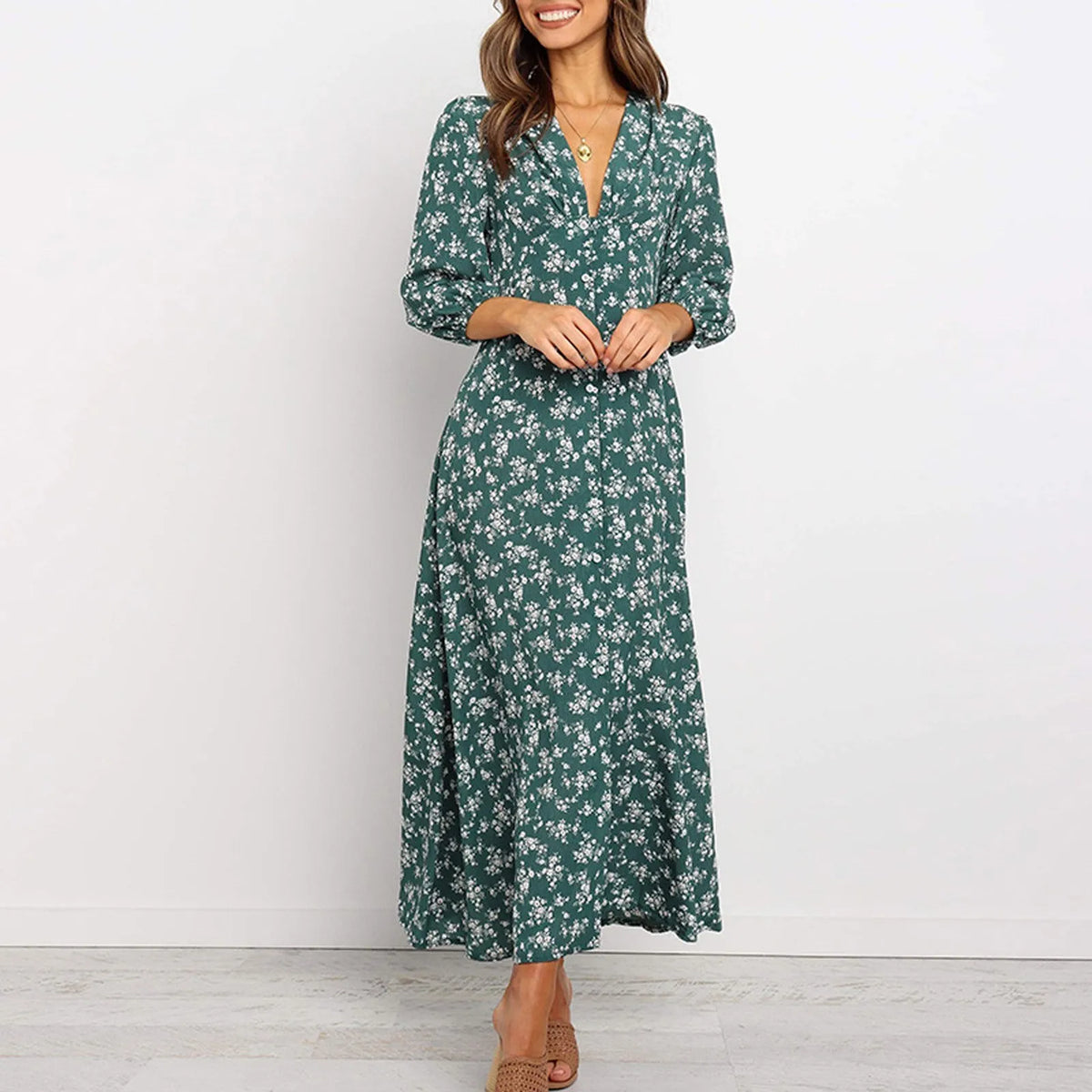 Jane - Elegant blomstret kjole