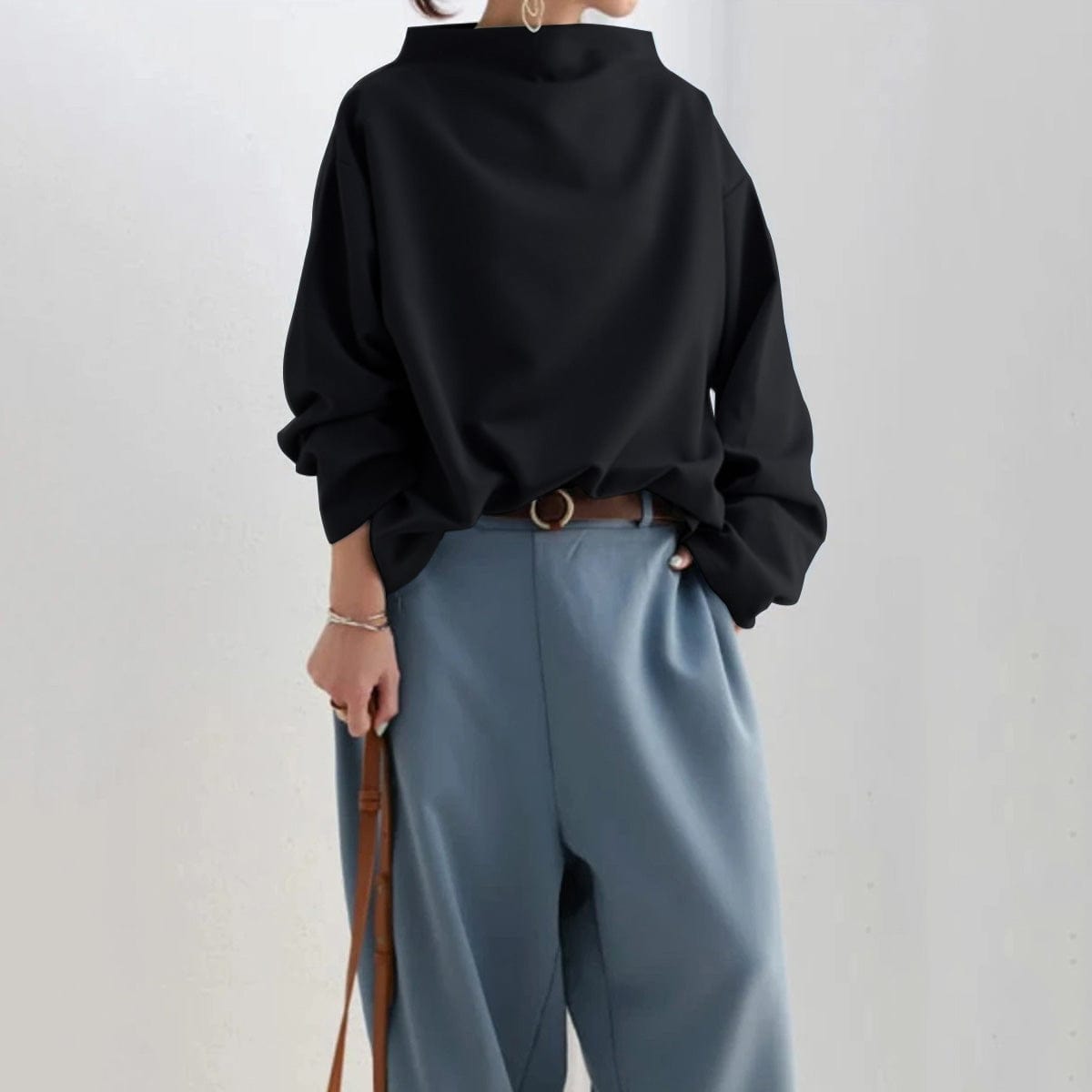 Elly - Chik Top med Høj Hals