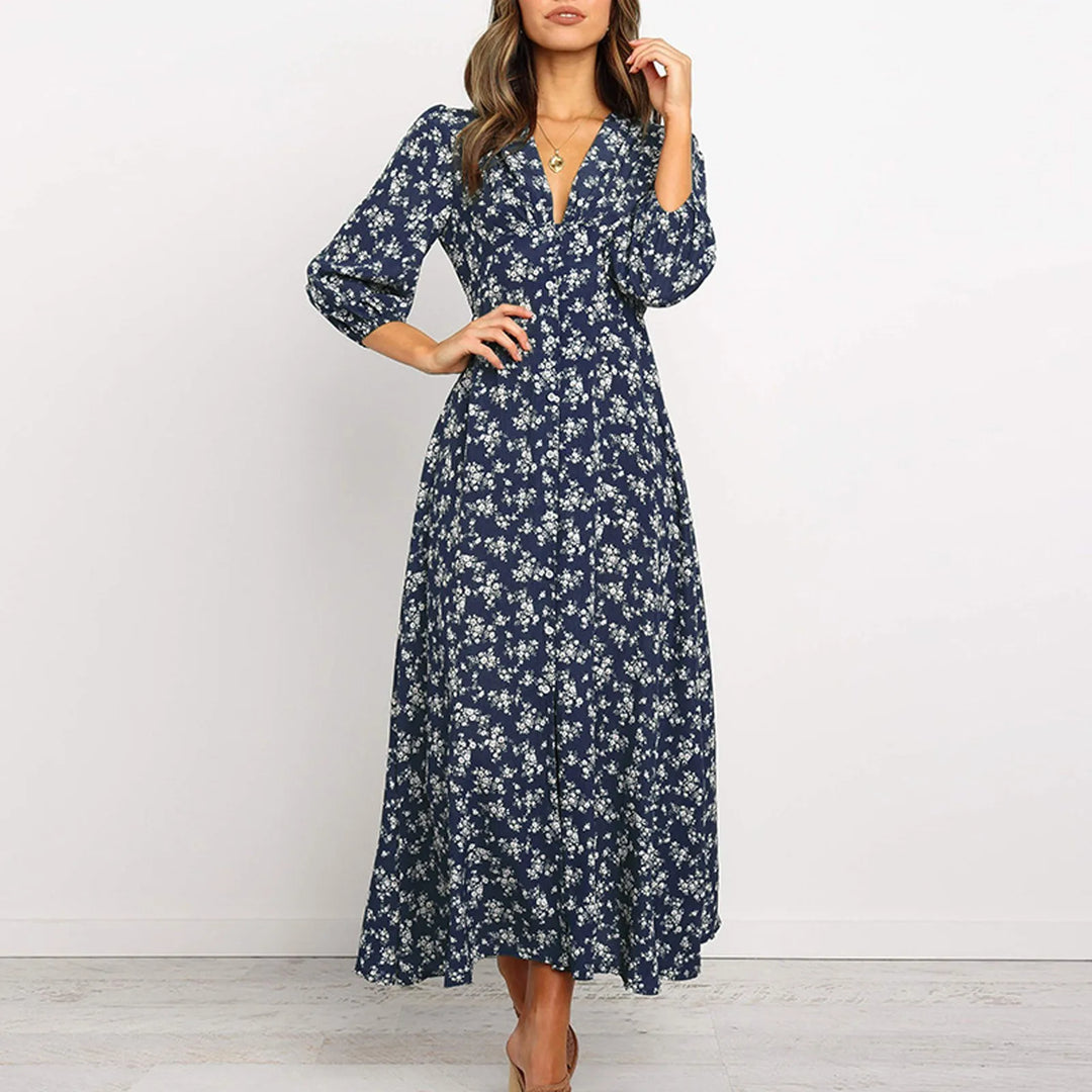 Jane - Elegant blomstret kjole