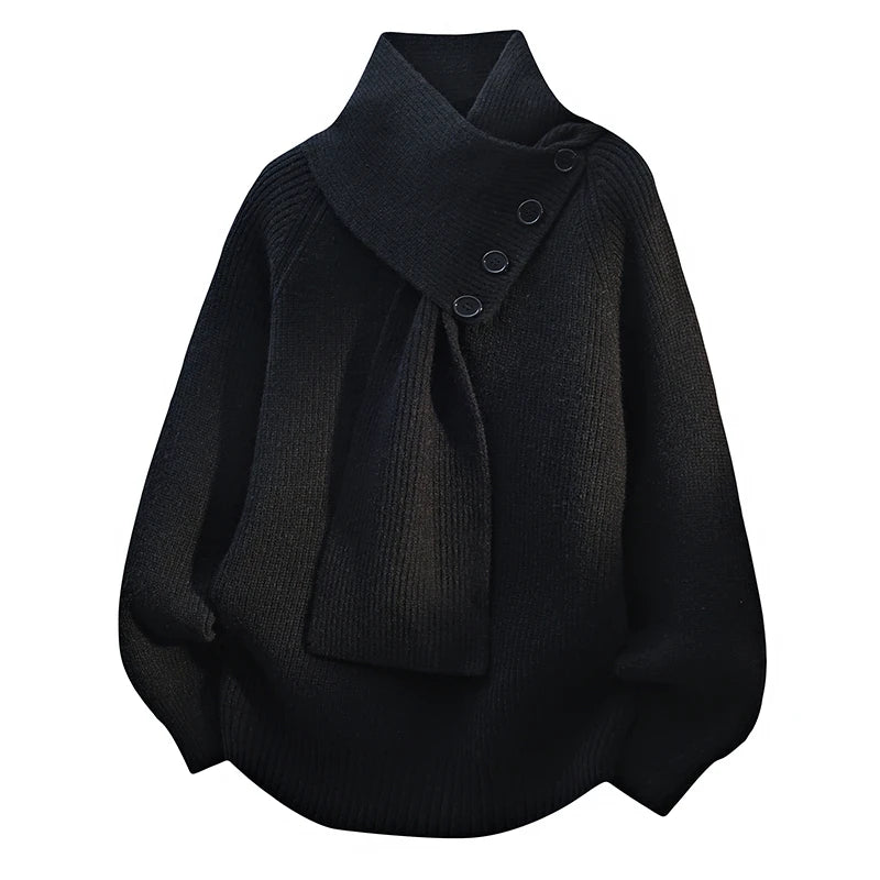 Arielle - Elegant sweater med tørklædekrave