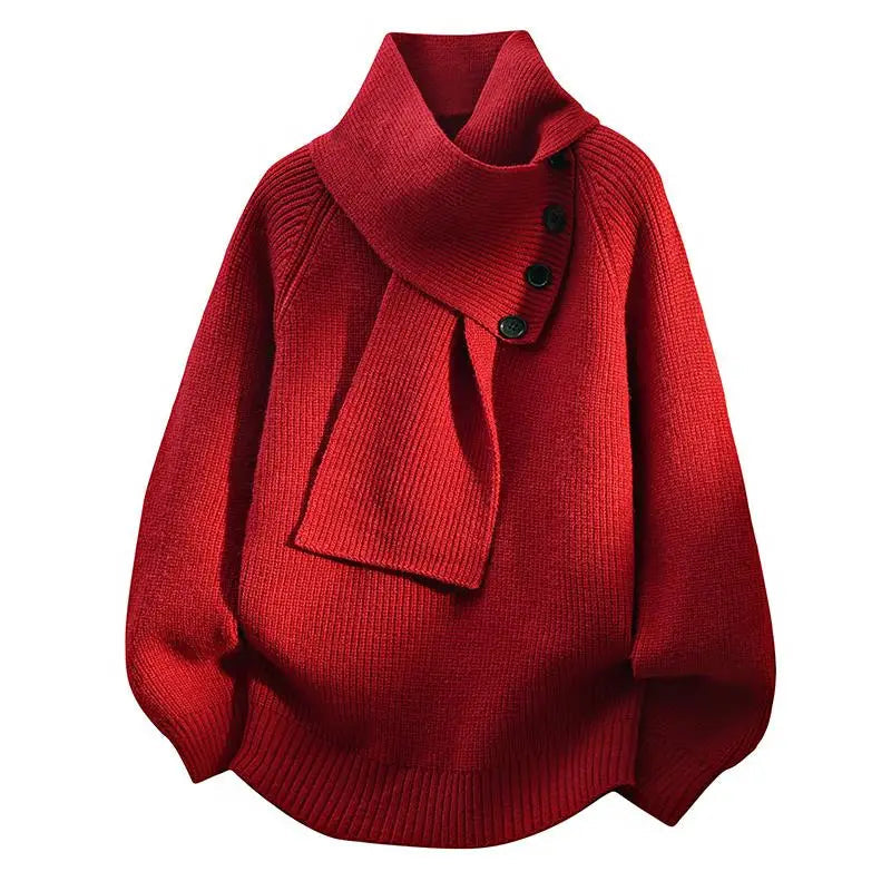 Arielle - Elegant sweater med tørklædekrave