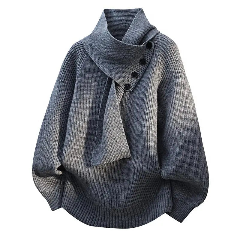 Arielle - Elegant sweater med tørklædekrave