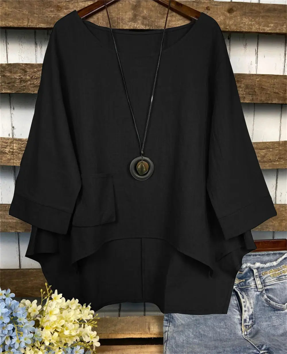 Liana - Asymmetrisk afslappet bluse