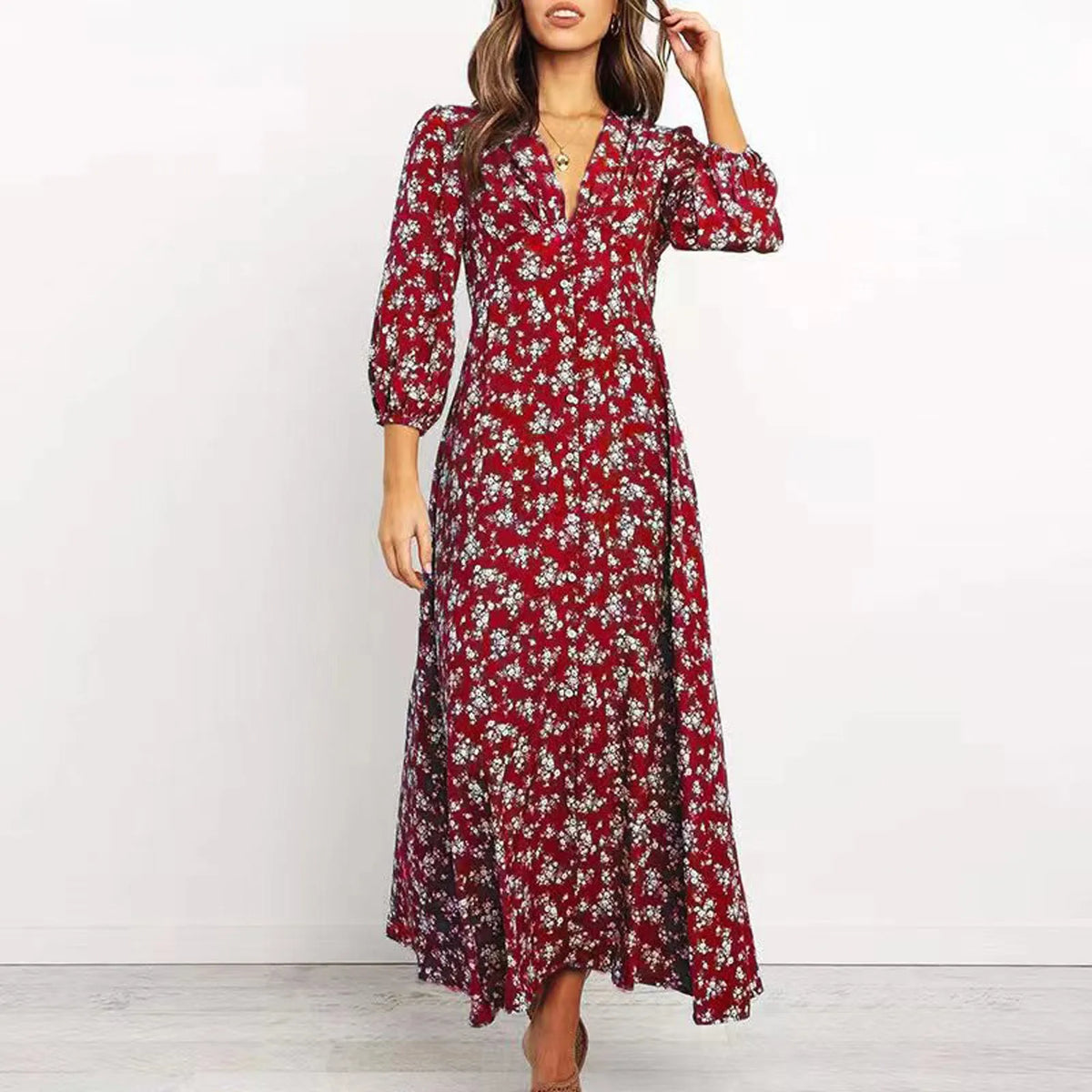 Jane - Elegant blomstret kjole