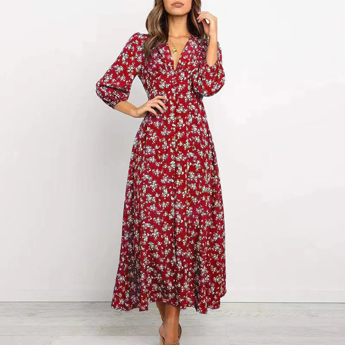 Jane - Elegant blomstret kjole