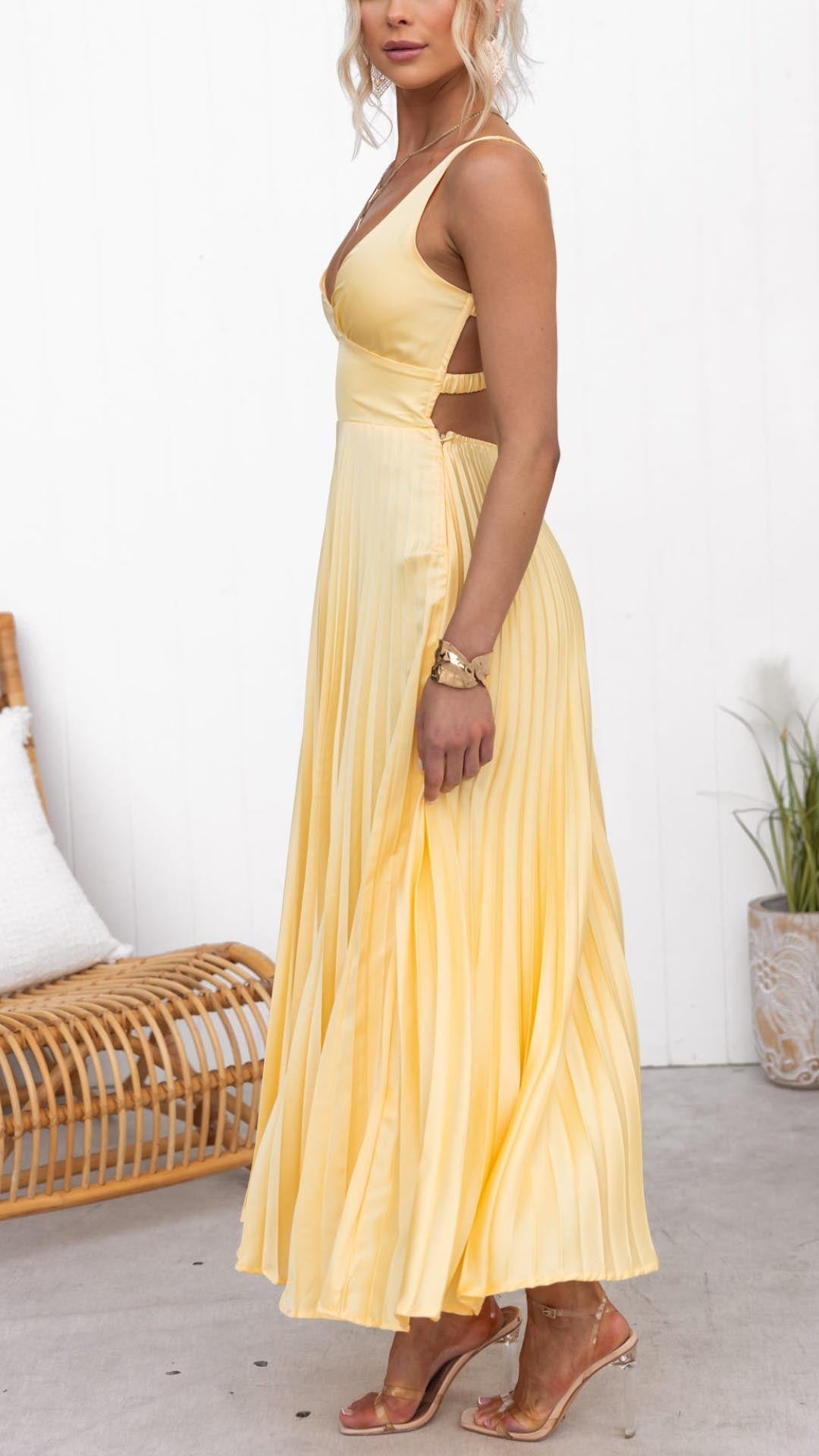 Aby - Elegant plisseret maxikjole