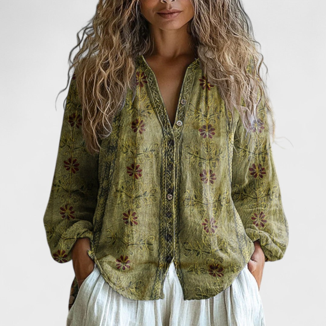 Ambra - Retro-chic efterårsbluse
