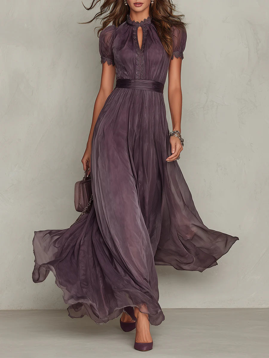 Flavia - Elegant lilla maxikjole