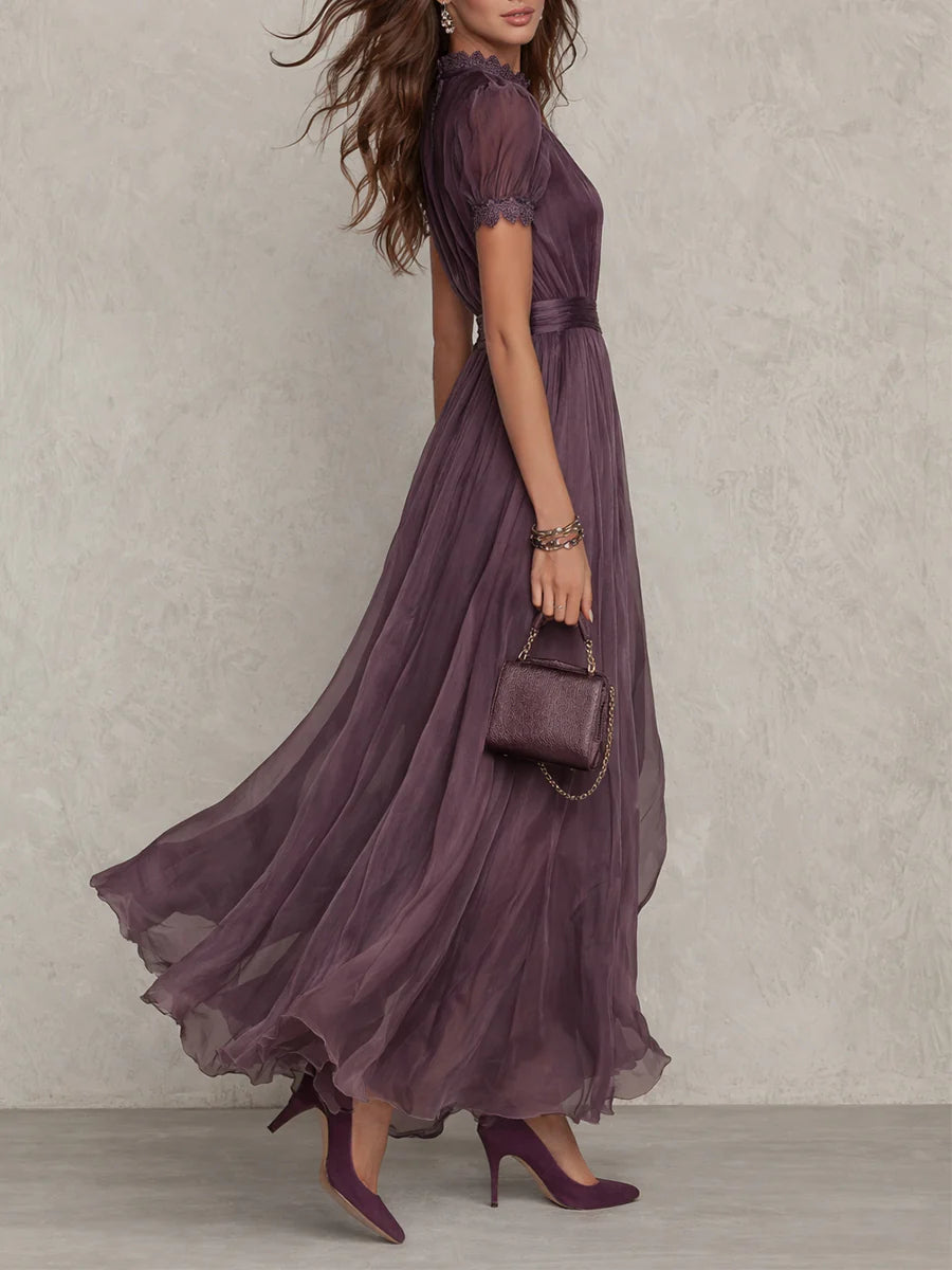 Flavia - Elegant lilla maxikjole