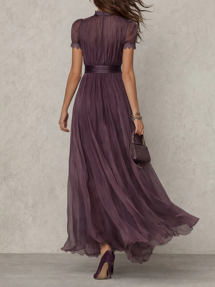 Flavia - Elegant lilla maxikjole