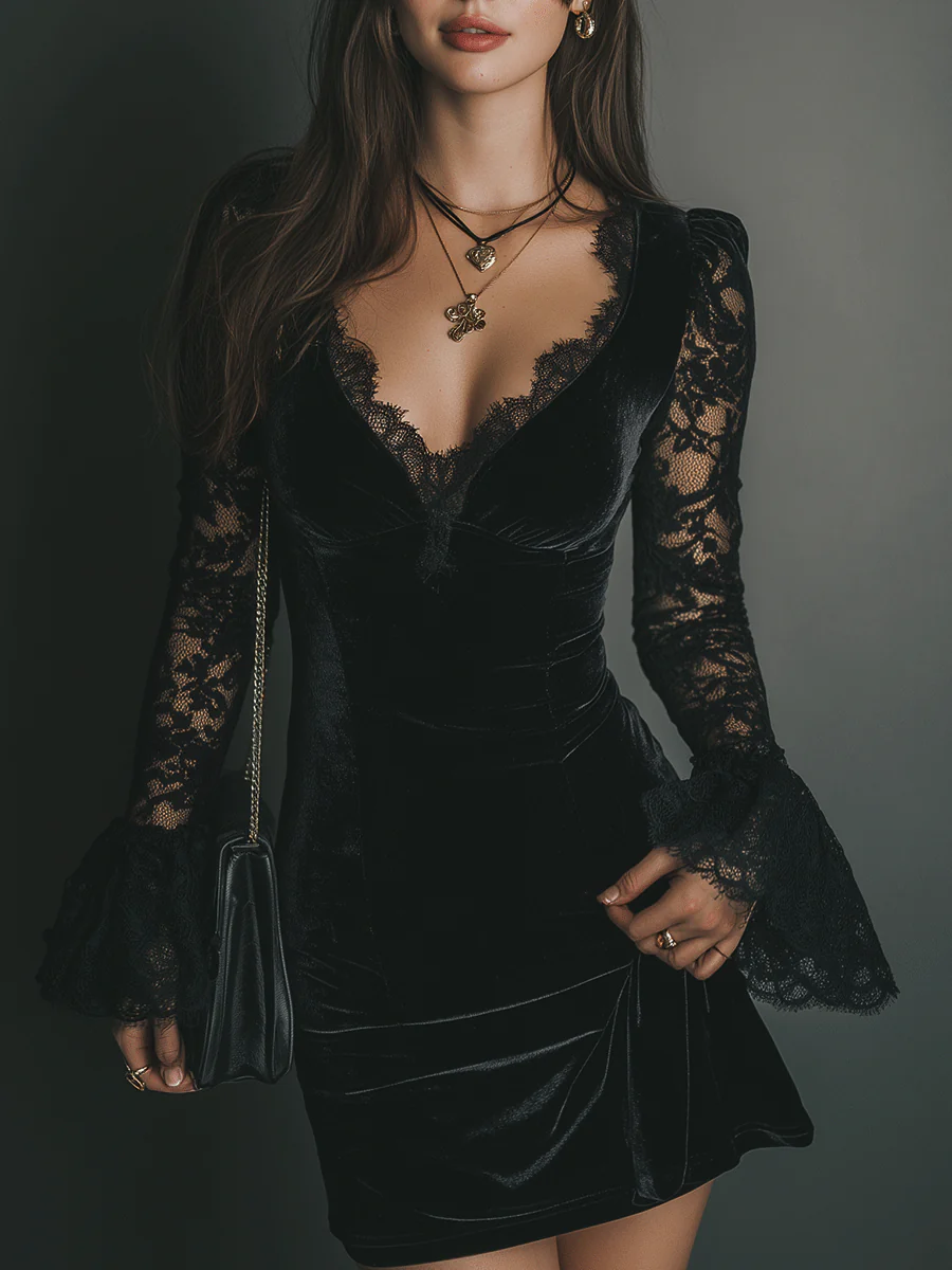 Luna - Elegant velourkjole