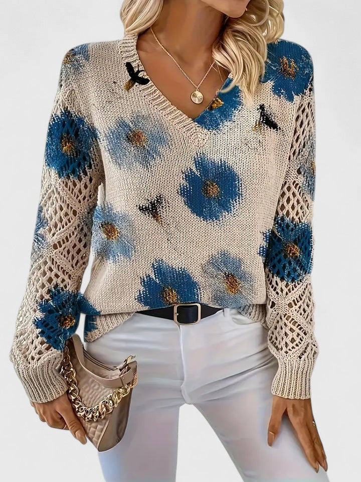 Aurélie - Let cardigan med blomster