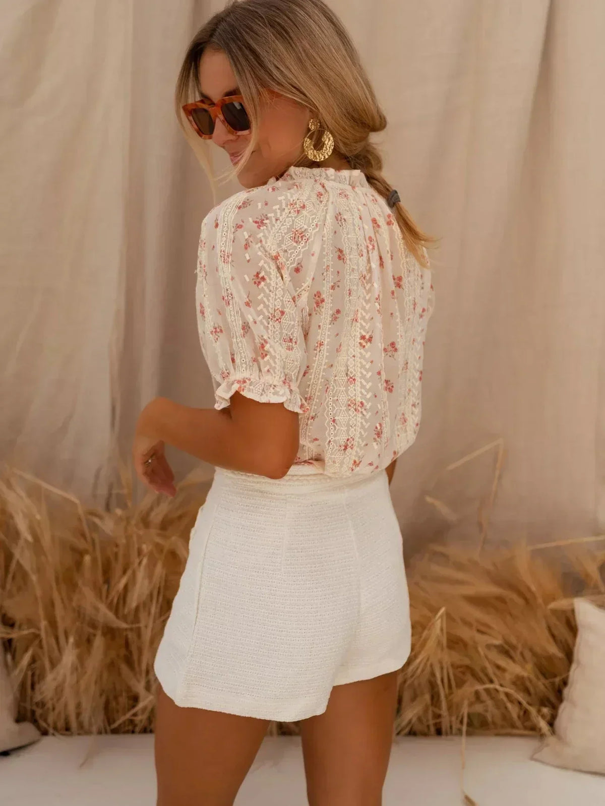Alva - Blomstret sommerbluse