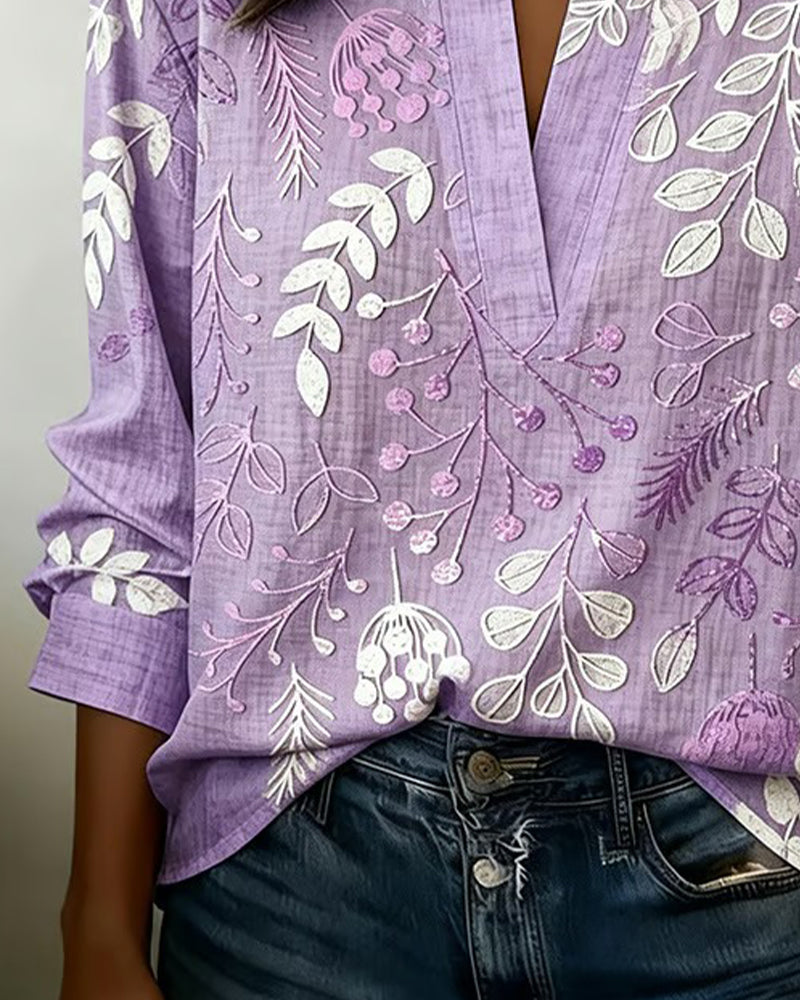 Eleni - Elegant bluse med blomster