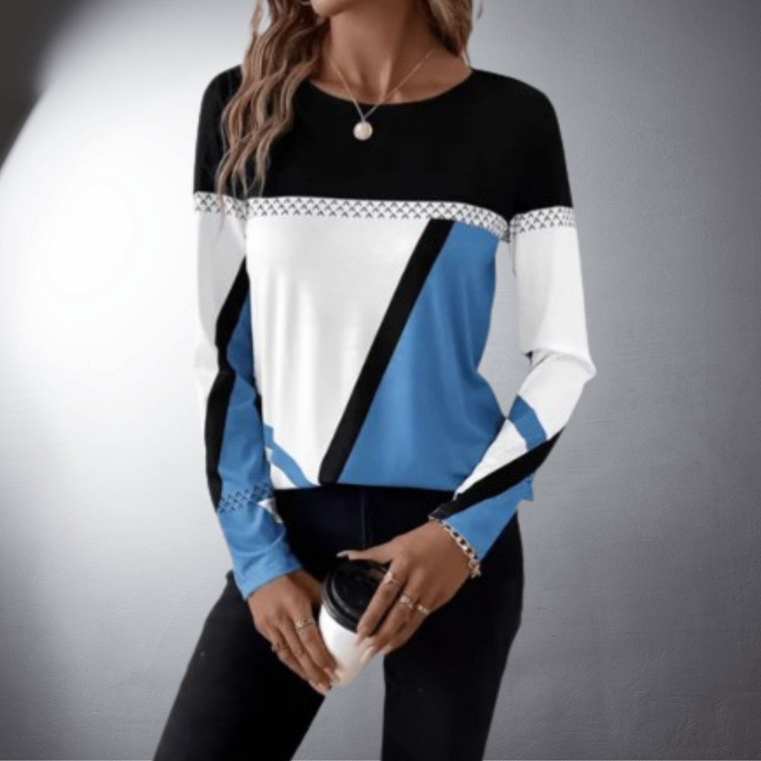 Lena - Moderne Top med Grafisk Print