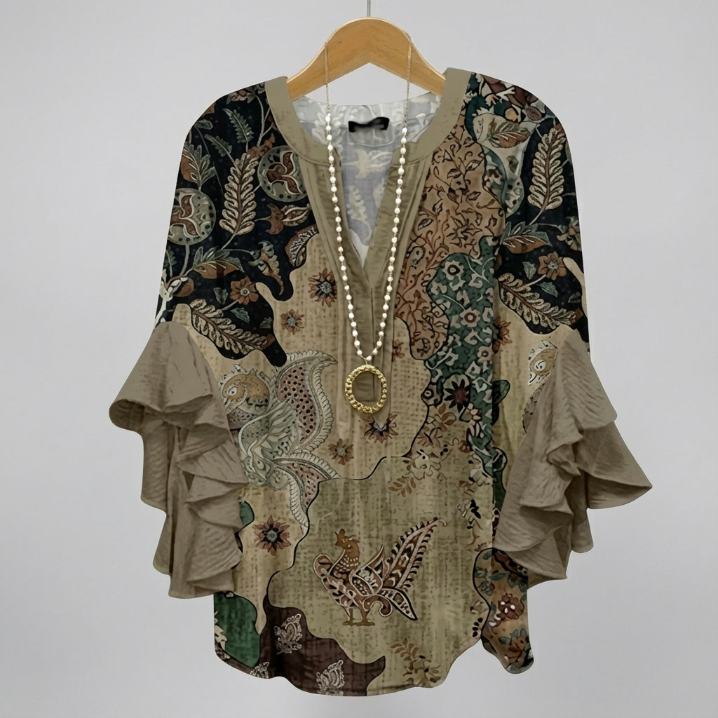 Iris - Løstsiddende og feminin bluse