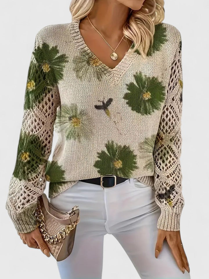Aurélie - Let cardigan med blomster