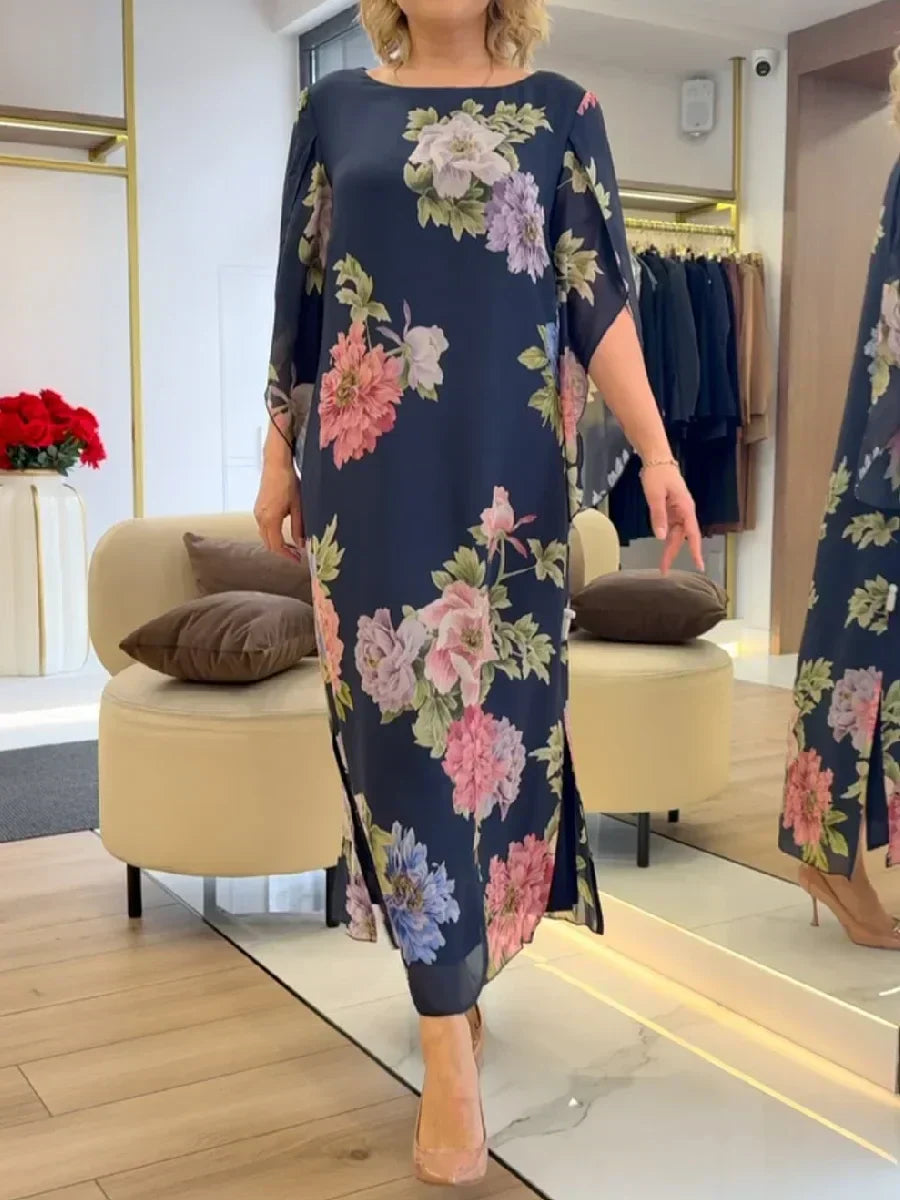 Bianca - Elegant maxikjole med blomster