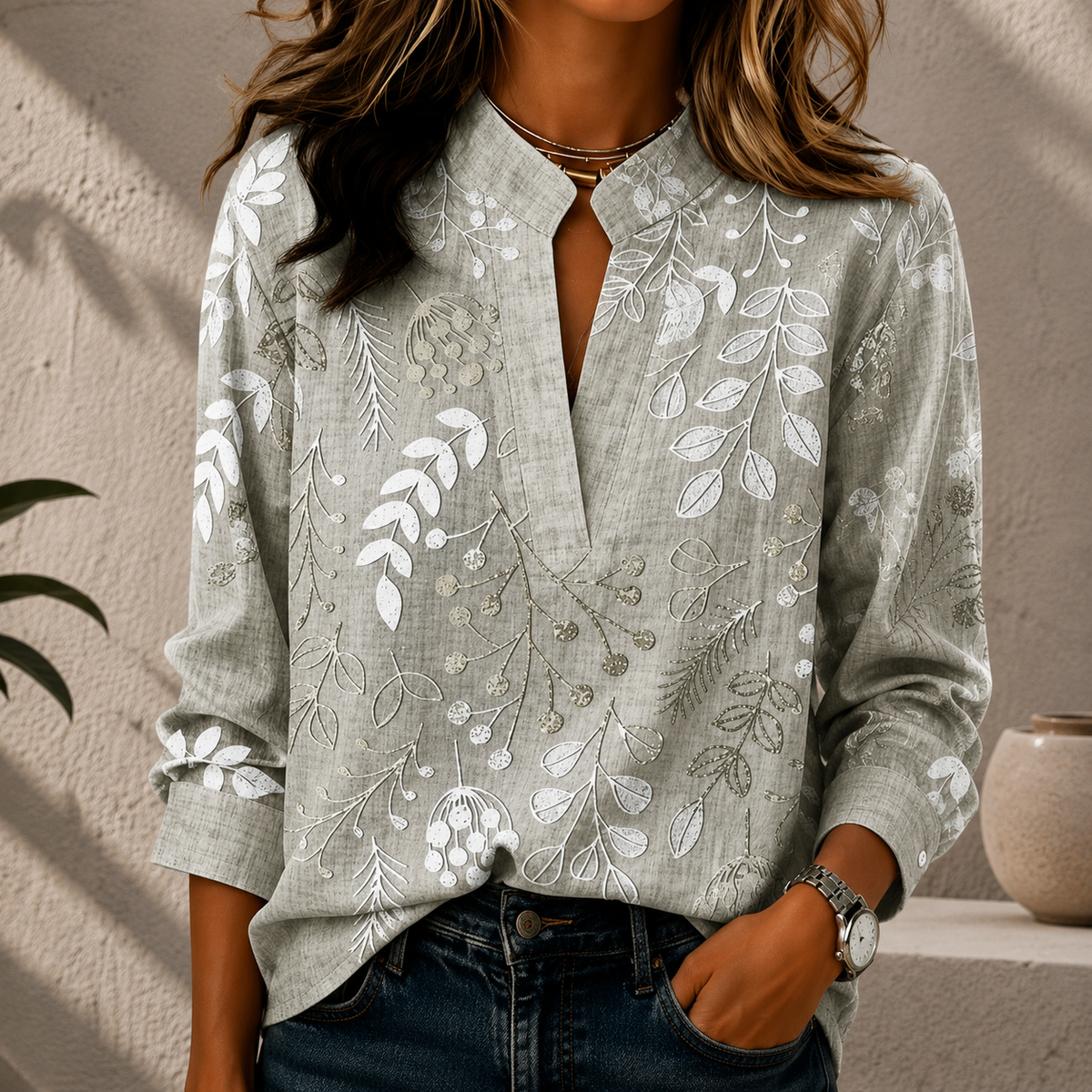 Adriana - Elegant blomstret bluse