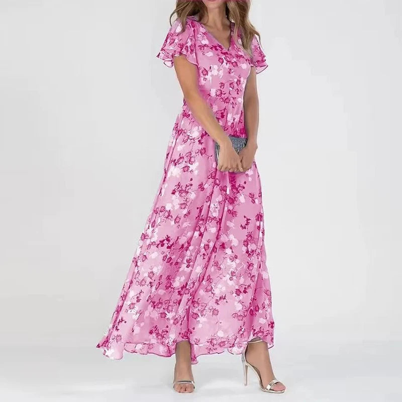 Robine - Elegant blomstret maxikjole