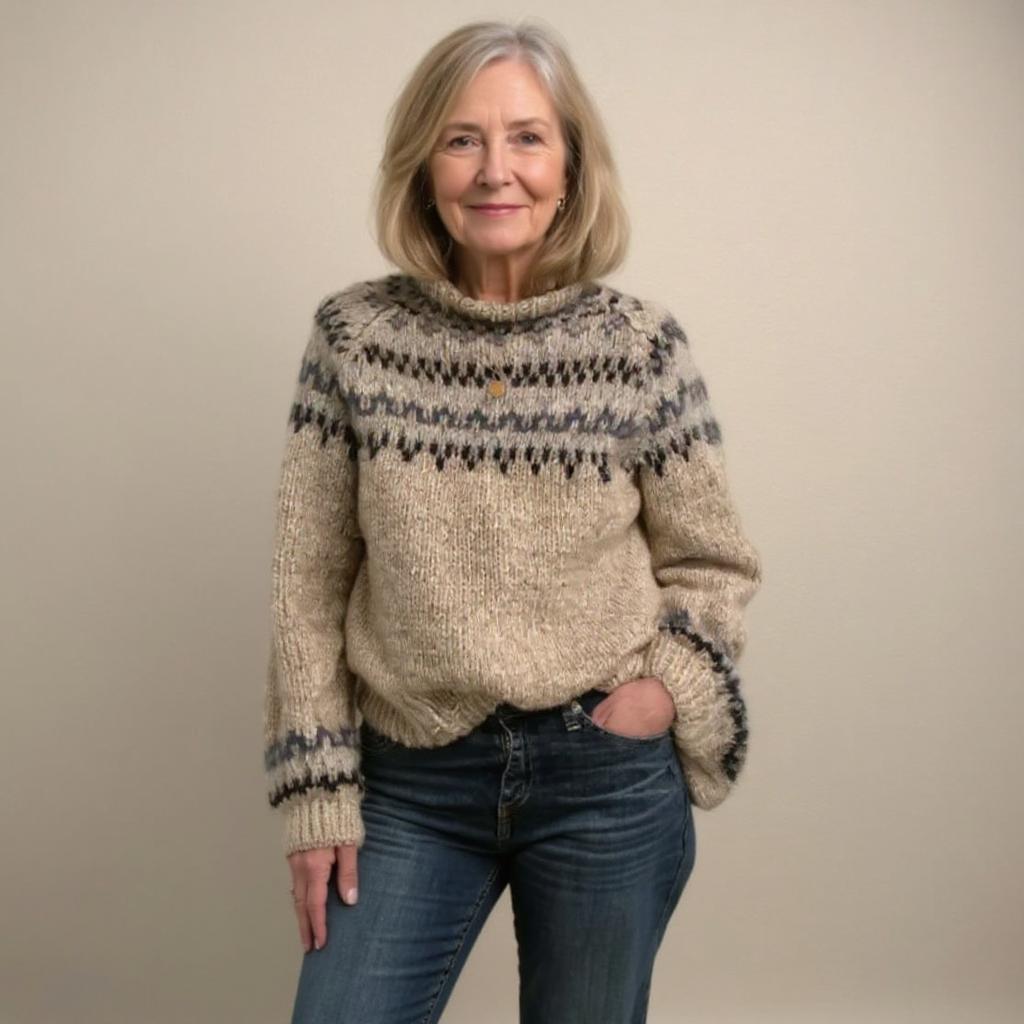 Ashley | Håndstrikket Vintage Islandsk Trøje