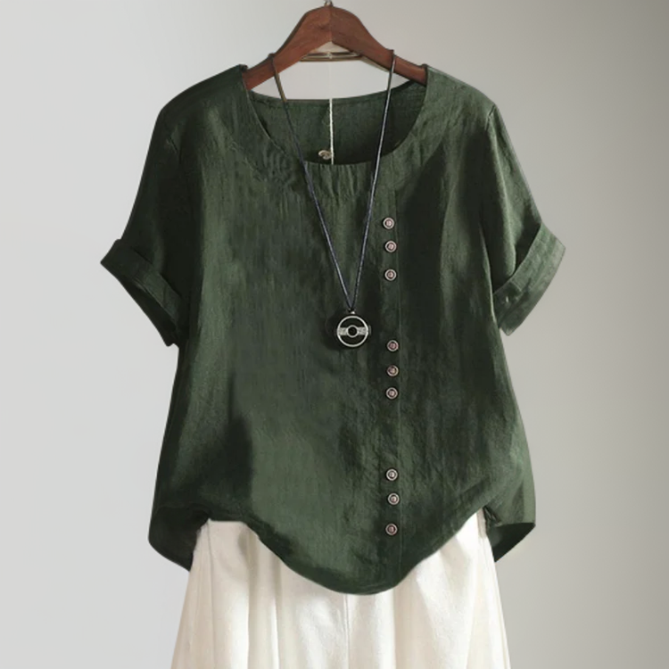 Celine - Chic T-shirt med knapper