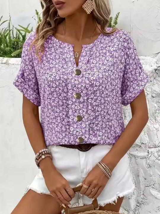 Jelena - Elegant sommertop med blomster