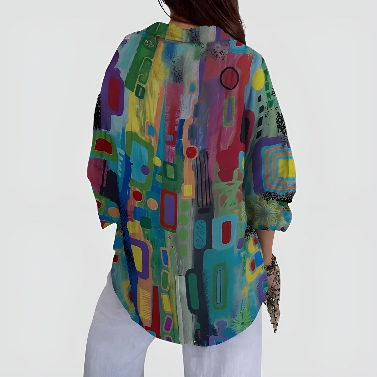Cerelia - Let bluse med geometrisk print