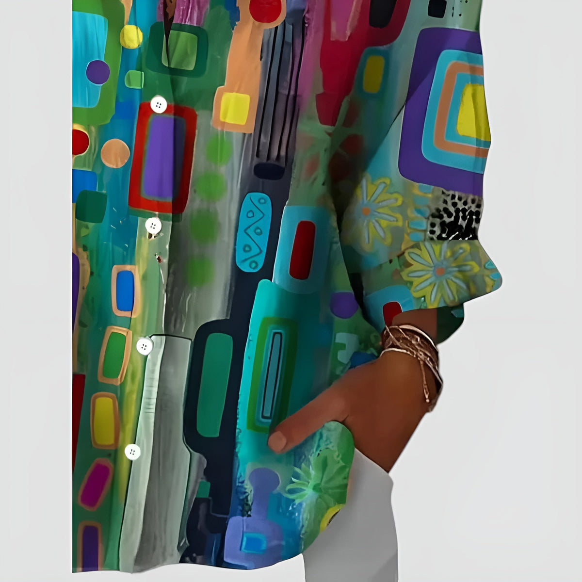 Cerelia - Let bluse med geometrisk print