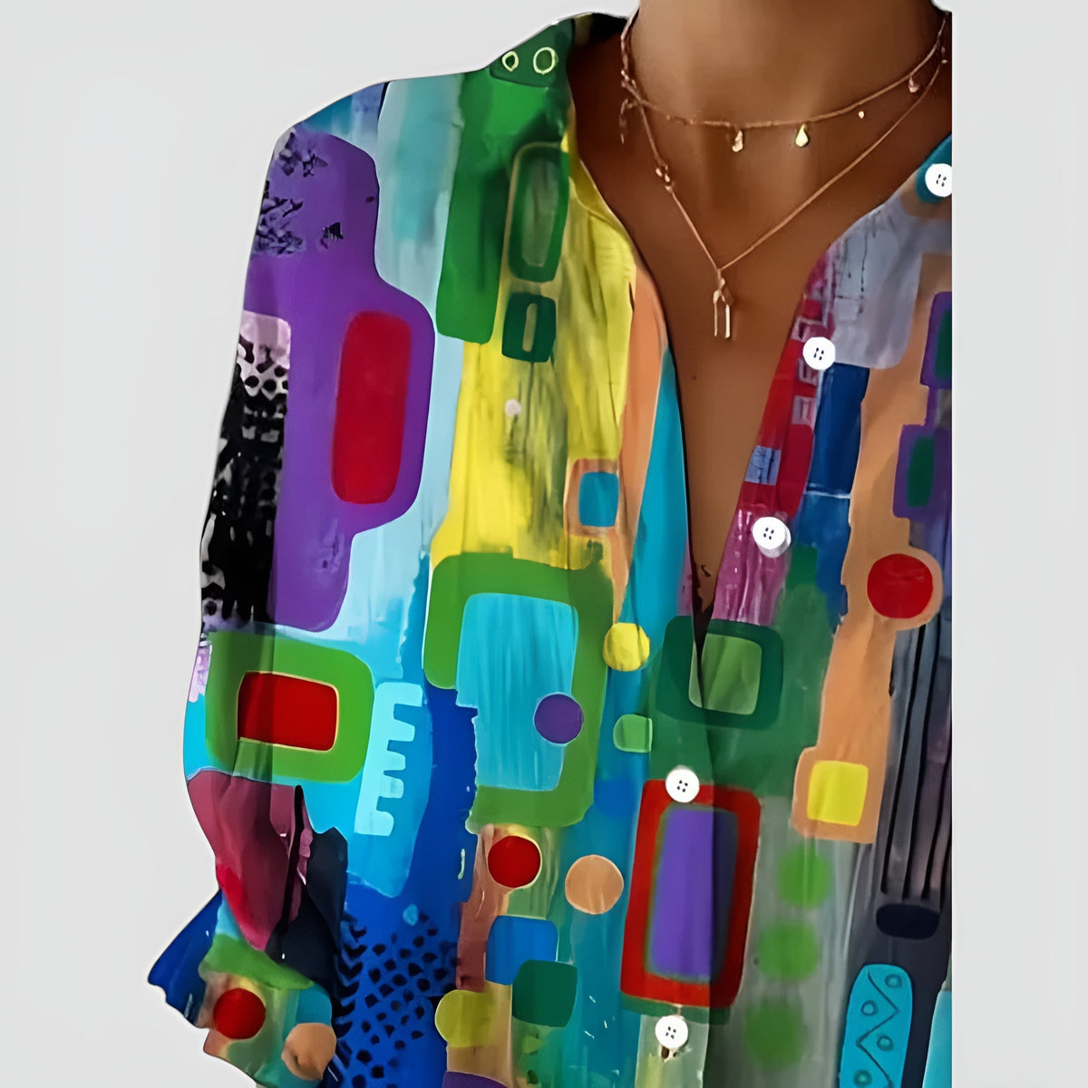 Cerelia - Let bluse med geometrisk print