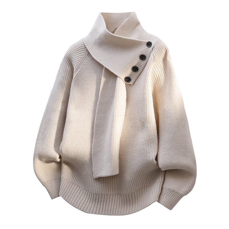 Arielle - Elegant sweater med tørklædekrave