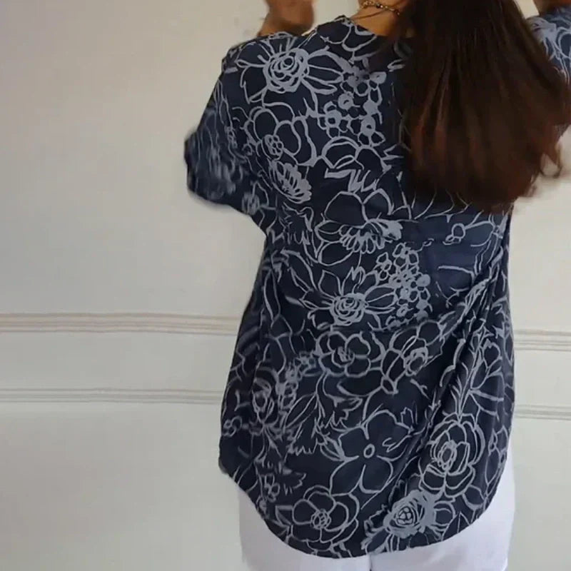 Lotte - Bluse med blomstertryk