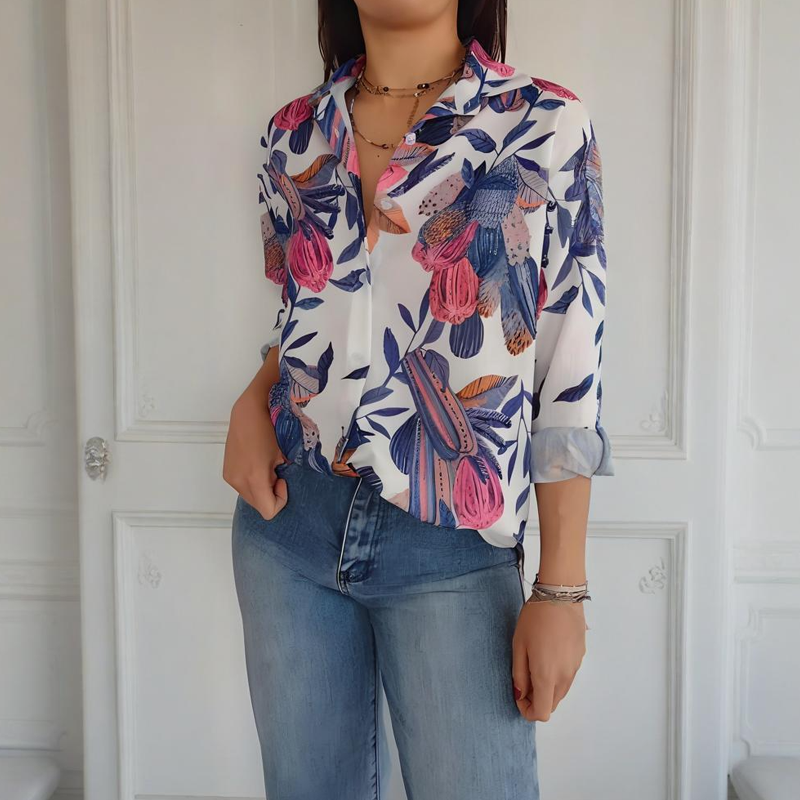 Elise - Elegant blomstret bluse