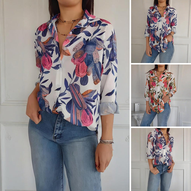 Elise - Elegant blomstret bluse