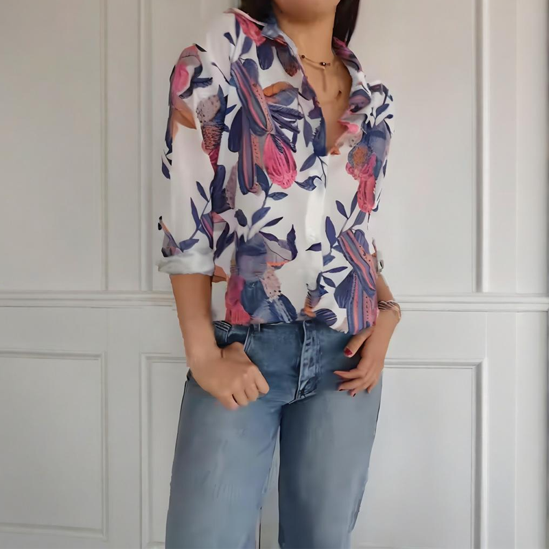 Elise - Elegant blomstret bluse