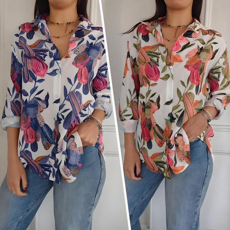 Elise - Elegant blomstret bluse