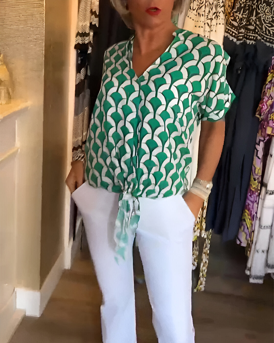 Elena - Afslappet top med print